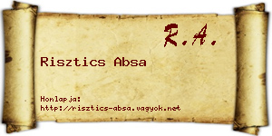 Risztics Absa névjegykártya